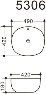 Раковина Art&Max 49см белый AM5306-W